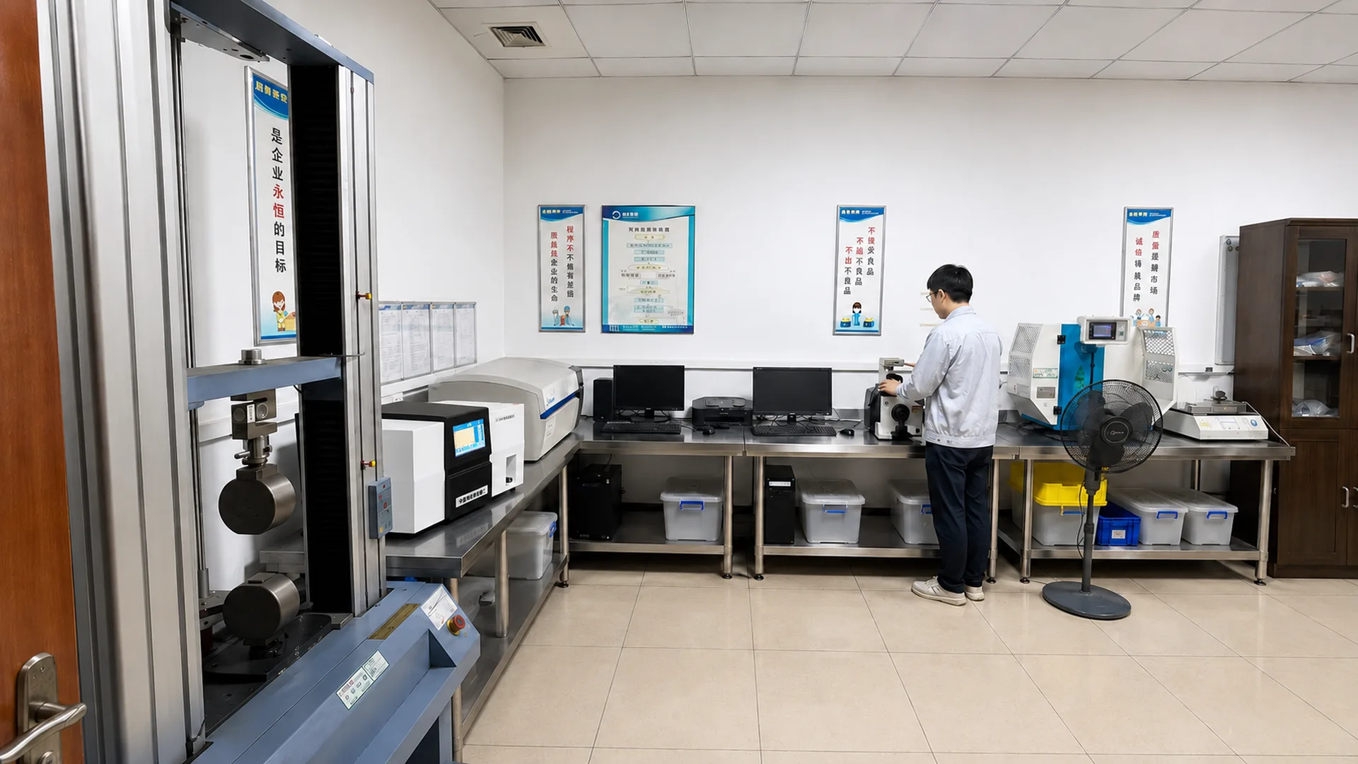 Quality control laboratory testing masterbatch at ZFH Huizhou facility