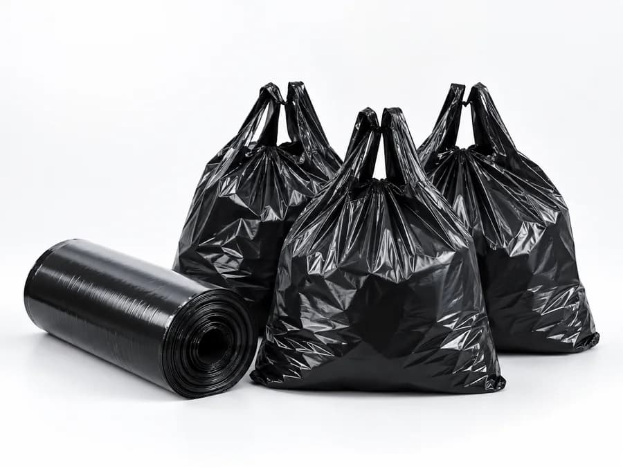 Black bags made with rPE recycled black masterbatch