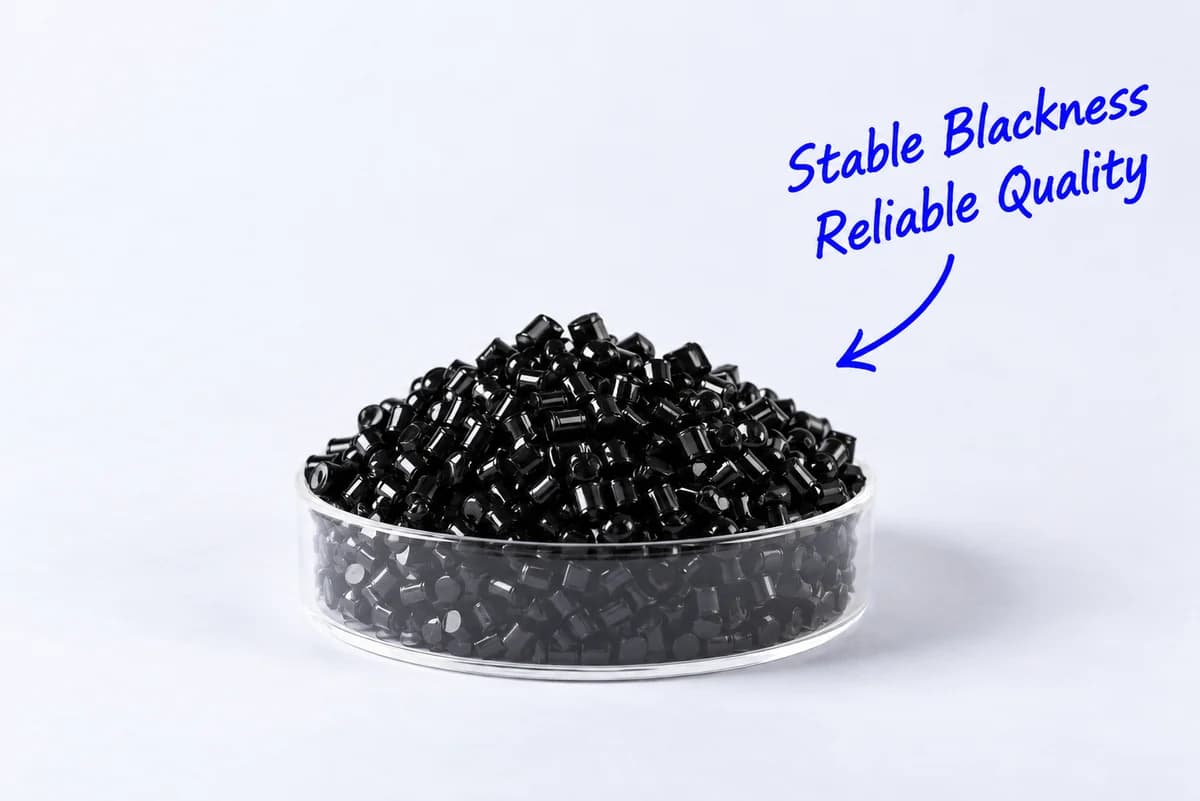 Grânulos de masterbatch preto padrão de negro de carbono PE/EVA