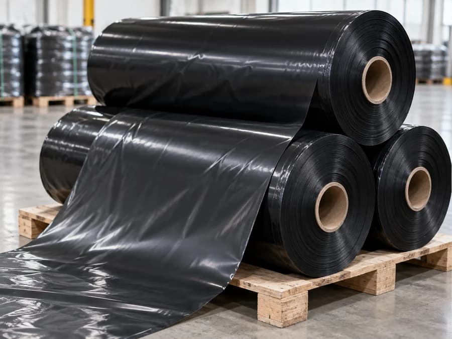 Black blown film rolls produced with PE/EVA black masterbatch