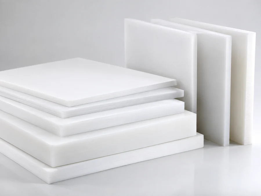 White plastic sheets and boards