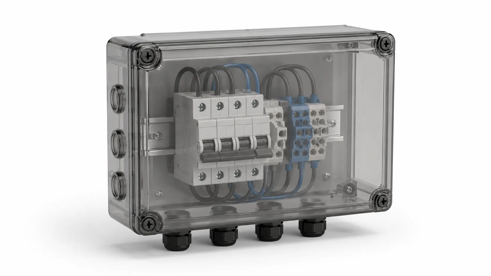 Masterbatch moulded electrical distribution enclosure