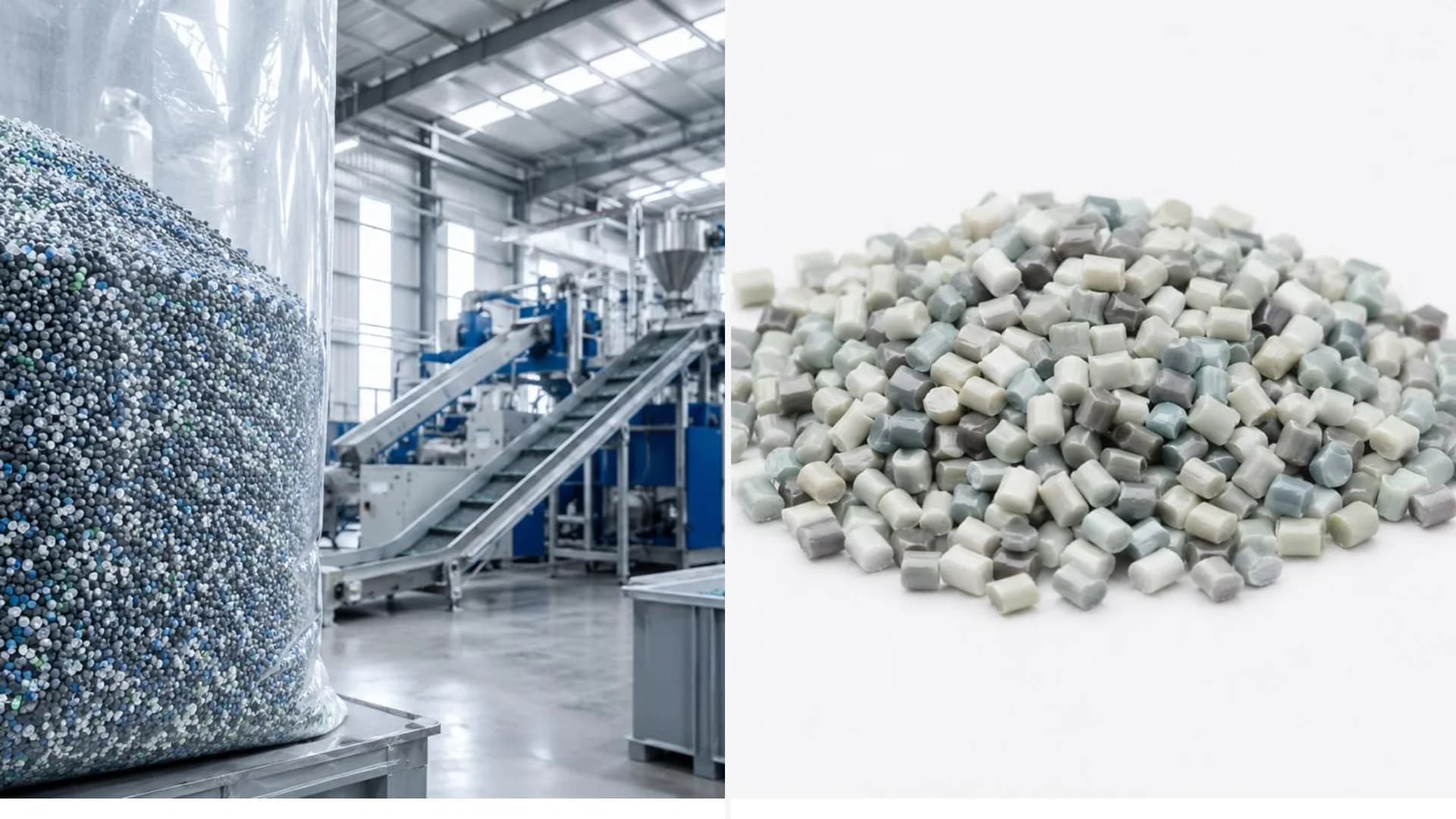 Recycled plastic feedstock and rPE regranulate pellets for recycled black masterbatch