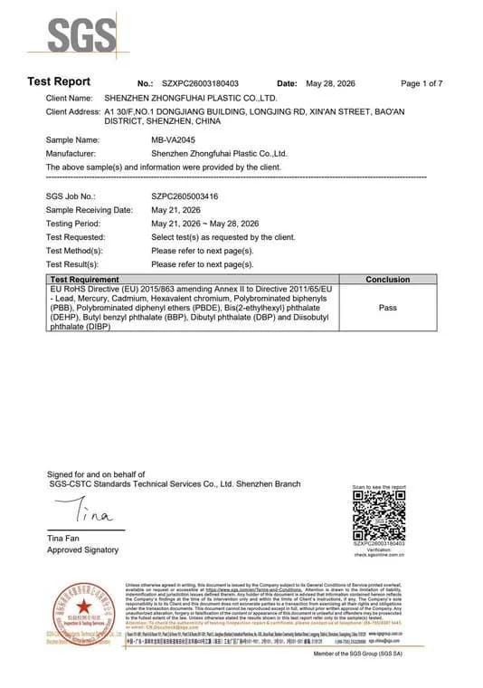 EU RoHS 2.0 test report for VA2045