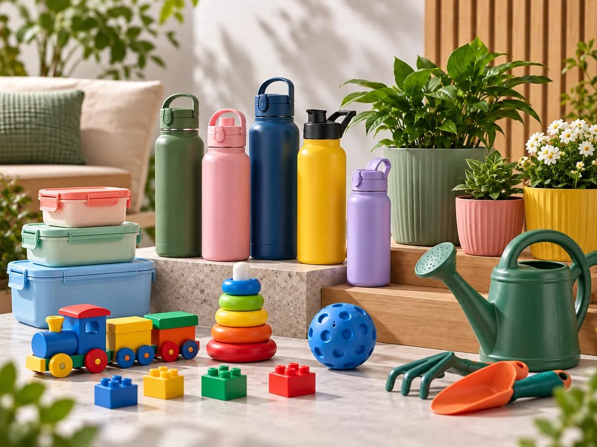 Coloured toys and daily necessities