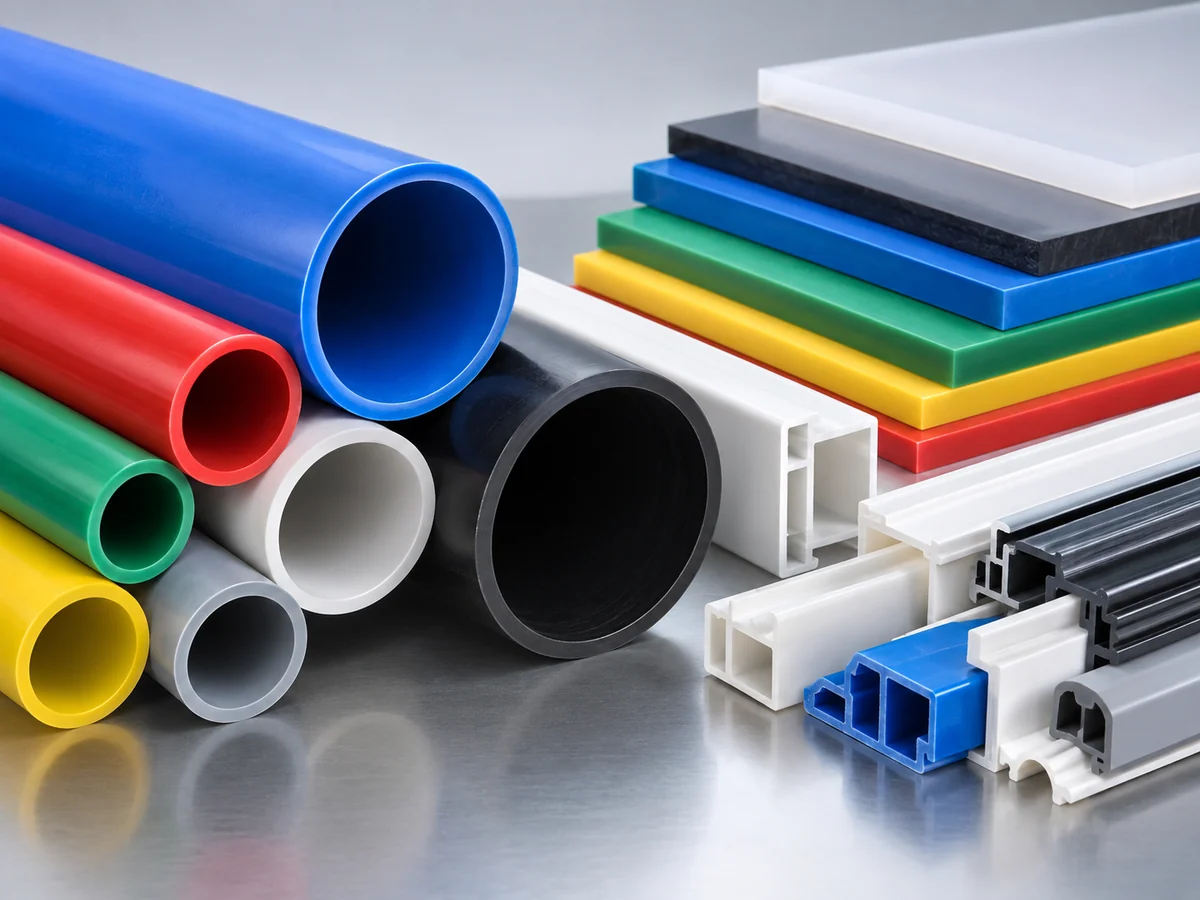 Coloured pipes, profiles and sheets
