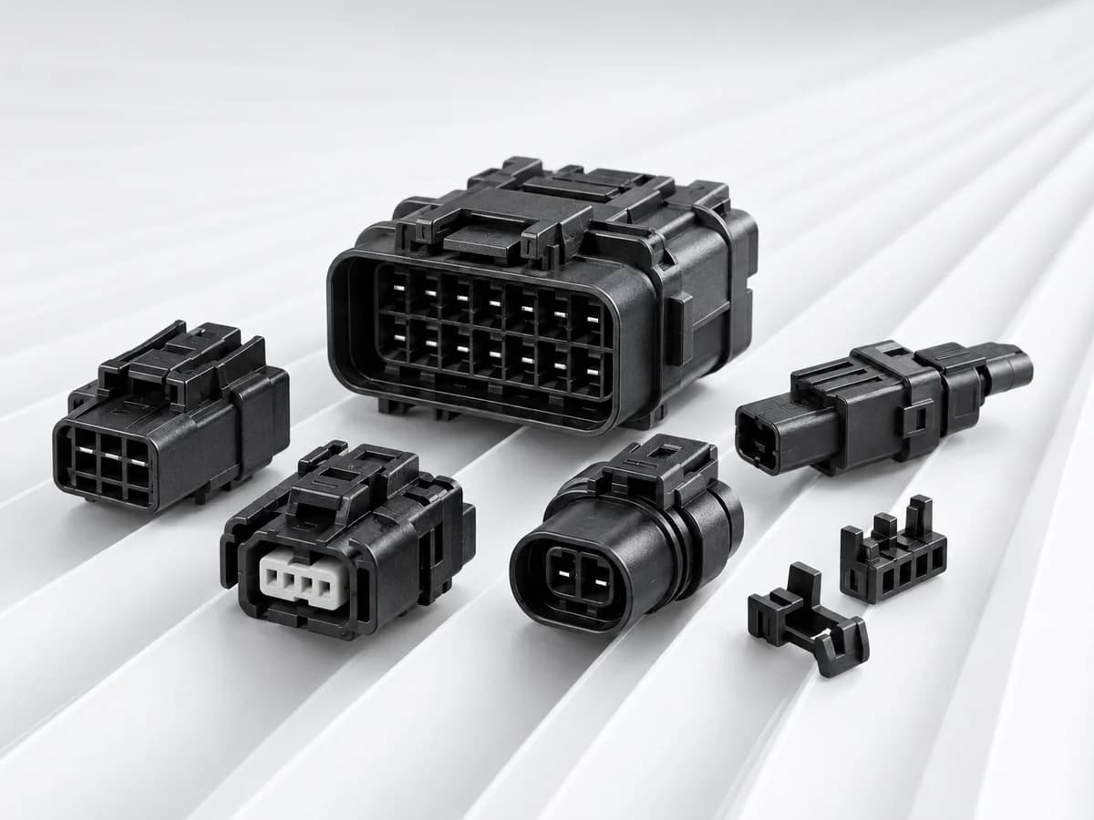 Black electrical connectors and precision parts