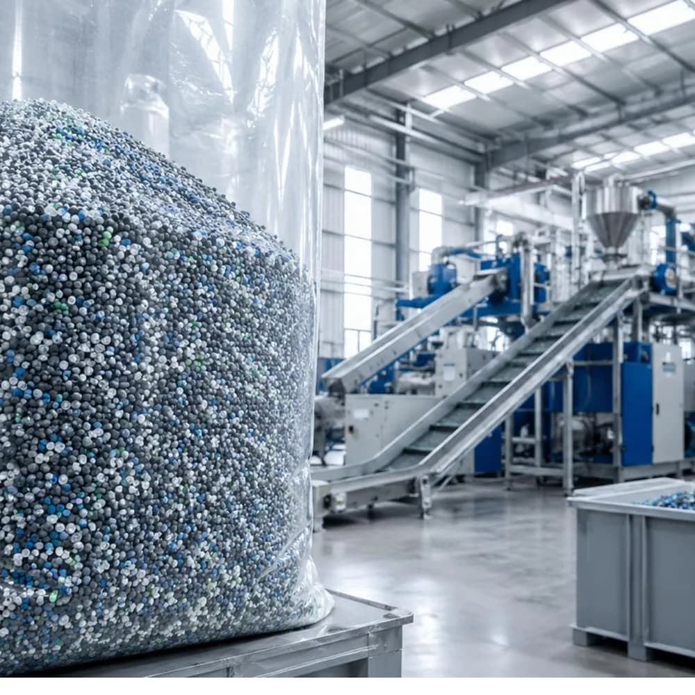 Recycled polyethylene regranulate produced in bulk