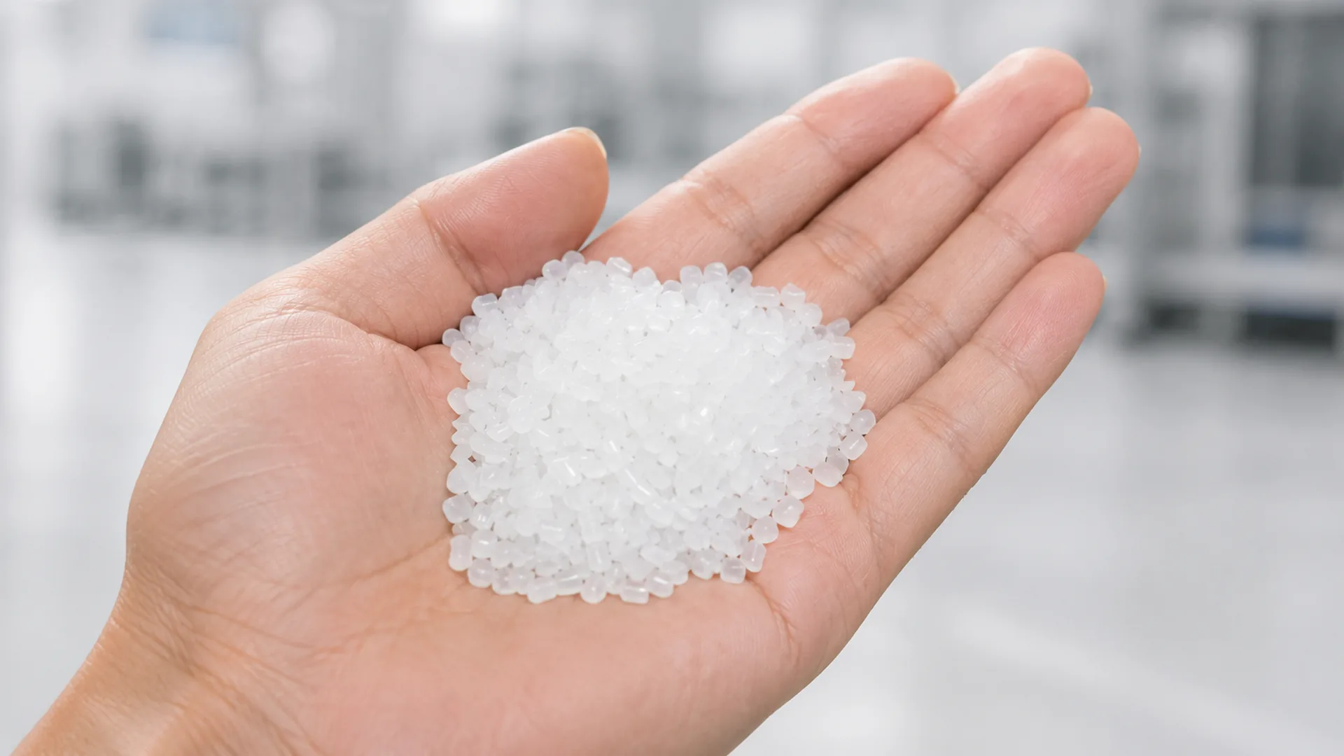 Transparent recycled polyethylene (rPE) regranulate pellets
