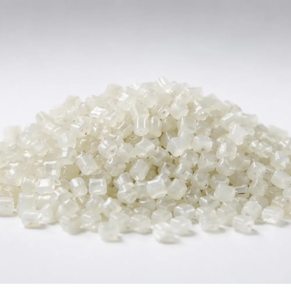 Semi-transparent recycled polypropylene pellets
